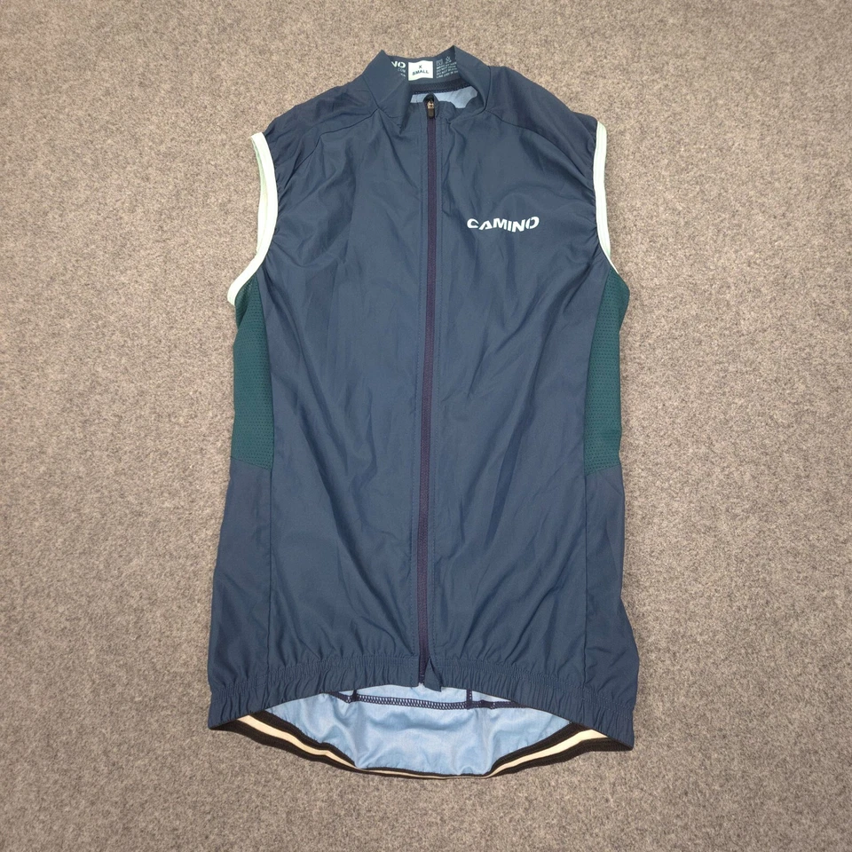 Camino Vest Mens XSMALL Blue Cyling Sleeveless Full Zip Mock Neck Logo Size XS - Image 1 of 4
