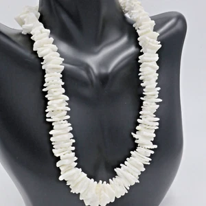 White Puka Shell Necklace Choker Unisex Women Men Hawaiian Surfer Beach 14 inch - Picture 1 of 6