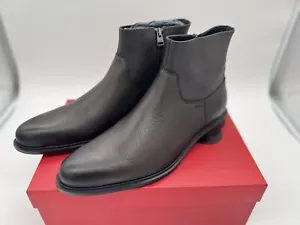 HUGO Kerr Leather Zip Up Chelsea Bootie Men Dark Brown Sz 7 - Picture 1 of 7