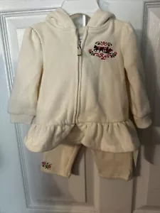 Ralph Lauren IG 2pc Ivory Hoodie & Pants W/embroidered Detail 6m - Picture 1 of 4
