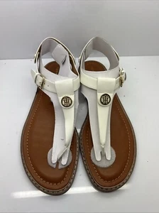 Tommy Hilfiger Women's Bennia Thong Sandals White 10M - Picture 1 of 6