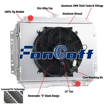 2 Row Radiator Shroud Fan For 88-97 Holden Rodeo TF 2.8L 4JB1-T Turbo Diesel MT - image 1 of 4