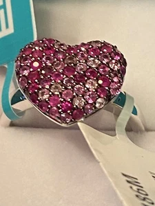 NEW! EFFY RUBY, SAPPHIRE & STERLING SILVER HEART RING/ SIZE 7/ $720 - Bild 1 von 9