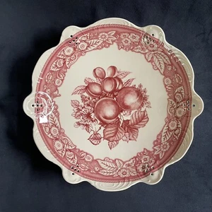 Antiche Riproduzioni Round Bowl Pierced Pink Transfer 10-1/2" Serving Italy - Picture 1 of 12