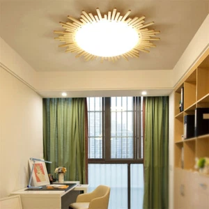 LED Flush Mount Ceiling Light Cottage Chandelier Sun Shape Lighting for Bedroom - Picture 1 of 8