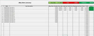 Spreadsheet: eBay Sales, Purchases, Profit & Loss, Accounts l Fast Dispatch! - Picture 1 of 2
