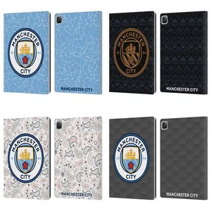 MANCHESTER CITY MAN CITY FC 2020/21 BADGE KIT LEATHER BOOK CASE FOR APPLE iPAD - Picture 1 of 10