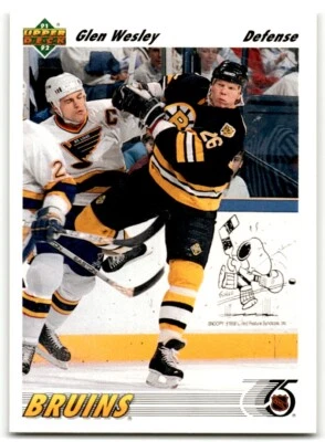 1991-92 Upper Deck Glen Wesley Boston Bruins #370 - Image 1 of 2