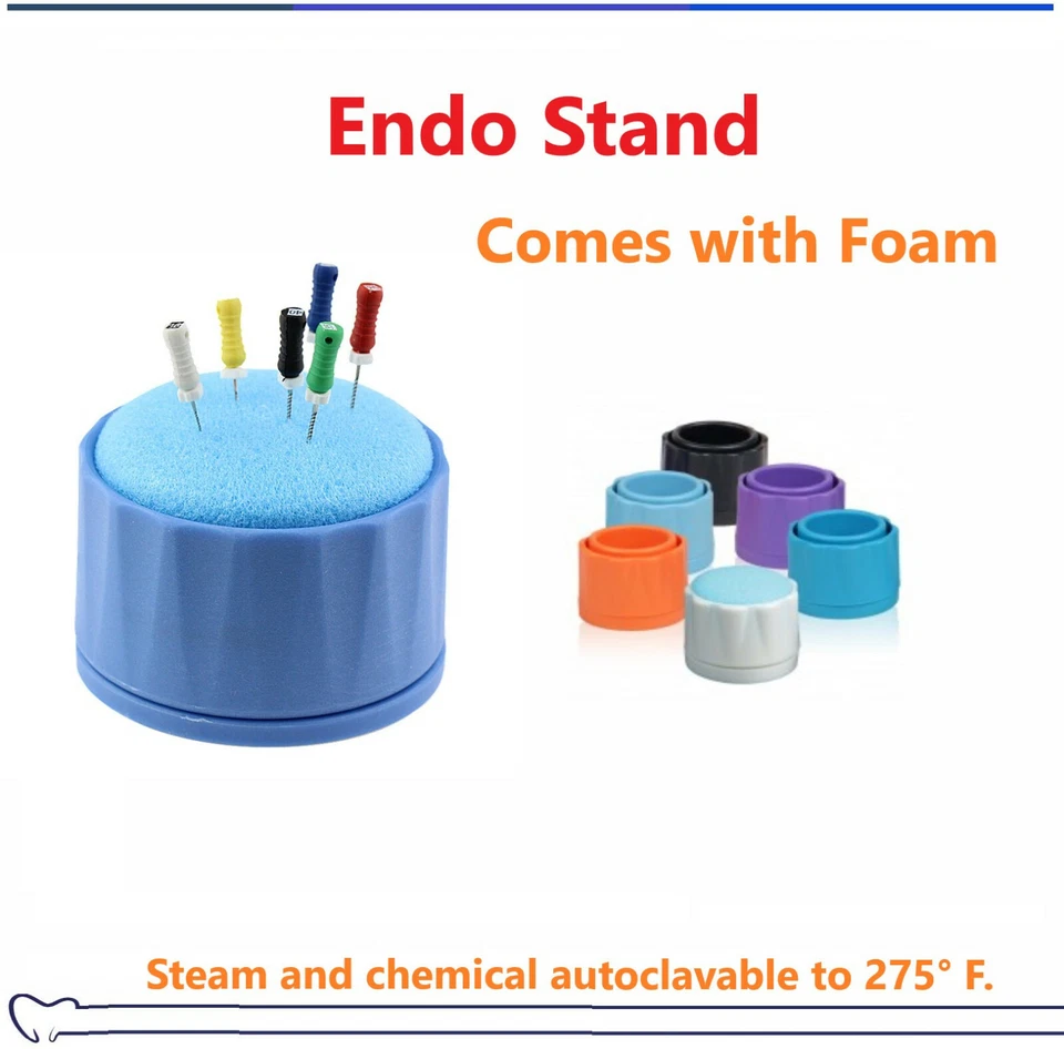 BROOKLYN PROFESSIONAL DENTAL Dental Round Endo Clean Stand Cleaning Foam Sponge File Holder Autoclave to 275F