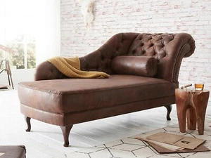 LARGE VINTAGE PURE LEATHER FULLY STAMPED CHESTERFIELD SOFA Lounge - Picture 1 of 4
