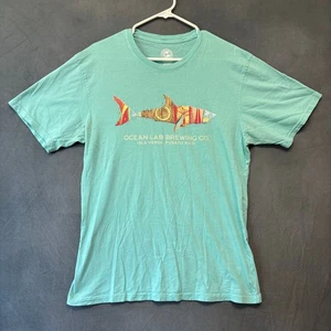 Ocean Lab Brewing Co Shark Graphic T-Shirt Duck Company Puerto Rico Beach Surf - Picture 1 of 10