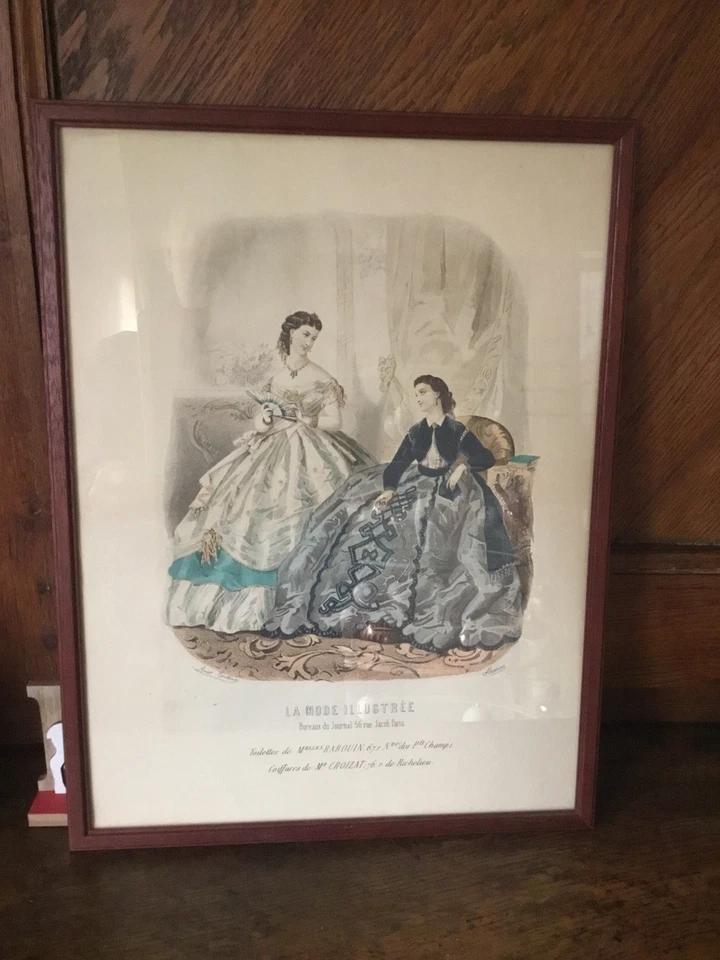 La Mode Illustrée Tableau Gravure Fin 19eme - Photo 1/2