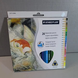 Staedtler Triangular Watercolor Pencil Set 24pcs 1271 c24a6 open box but unused - Picture 1 of 13