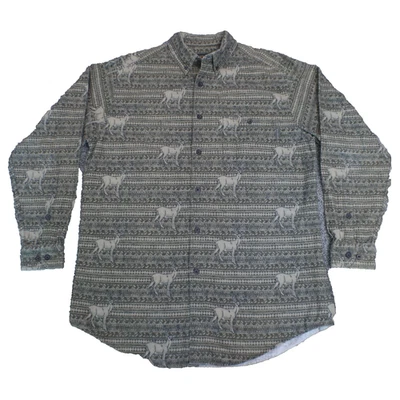 Vintage Woolrich Shirt Mens Large Deer All over print Chamois Flannel Hunting - Image 1 of 4
