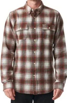 EZEKIEL Size XXL Brown Plaid 100% Cotton Long Sleeve Button Shirt - Men Franel  - Image 1 of 4