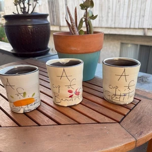 Handcrafted Z Pots Ceramic Mugs Set Of 3 - Picture 1 of 8