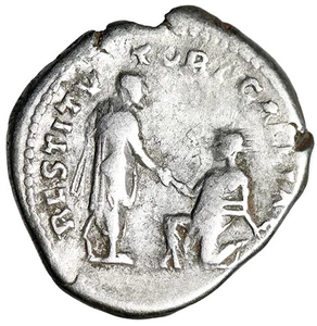 Hadrian AR Denar "Restaurierung Galliens, kniende Gallien" sehr schön - Bild 1 von 5