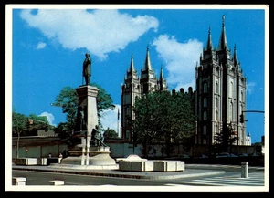Postcard Salt Lake Temple & Brigham Young Monument, SLC, UT - Picture 1 of 2