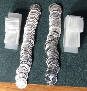 Below Spot 90% Silver Proof Quarter Rolls ATB & State $10 Face 40 Coins - Picture 1 of 4