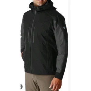 KÜHL Projekt Jetstream Windbreaker Jacket Mens Small Black Gray Hooded EUC - Picture 1 of 5