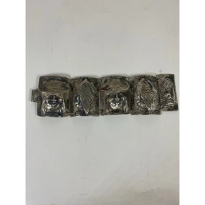 Peruanisches Geschichtenerzähler Panel Armband 900 Silber 5 Unzen 142 Gramm - Bild 1 von 9