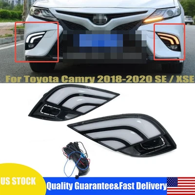 For 2018-2020 Toyota Camry SE XSE 3 Color LED DRL Daytime Running Light Fog Lamp — 第 1/4 张图片