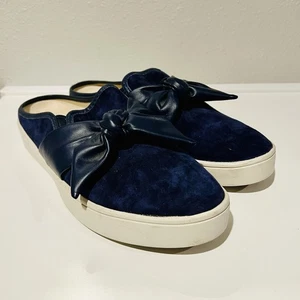 Spenco Orthotic Suede Bow Mules Shoes Barbados in Peacoat Women’s Size 10B NWOB - Picture 1 of 8