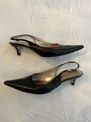 Dolce & Gabbana Mujer Cuero Negro Punta Punta Tacones Cordones, Talla 38.5 (8) Foto 1 de 4