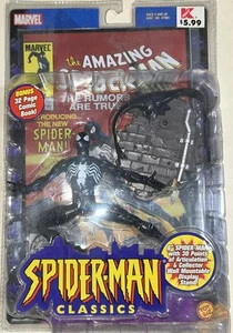 2000 Marvel Spider-Man Classics Series Black Costume Toy Biz No47085 NIB - Picture 1 of 10