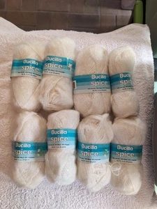 LOT of 8 SKEINS BUCILLA SPICE YARN.  As Pictured.  Ivory  - Picture 1 of 6