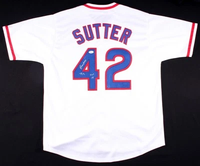 Bruce Sutter Signed Cubs Jersey Inscribed "HOF 06" & 79 CY" (JSA Hologram) - Image 1 of 4