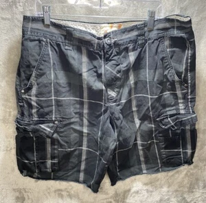 OP Shorts Men's 38 Blue Plaid Pockets Button Zip 100% Cotton Polka dot Lined - Picture 1 of 15
