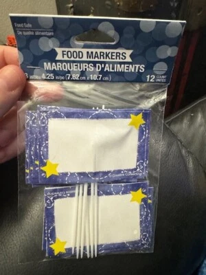 To the Moon and Back Stars Night Sky Space Baby Shower 12ct. Party Food Markers - Image 1 of 2