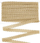 13 Yards Gimp Braid Trim Gold Edge Woven Braid Trim 15Mm(W) Handmade Polyester S