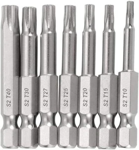 14pcs 1/4 Inch Hex Shank Torx Star 5 Point Screwdriver Bits T10-T40 Magnetic - Picture 1 of 6