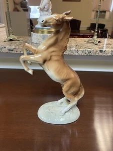 Vintage Royal Dux Czech Made Aufzucht Pferd Figur - Bild 1 von 8