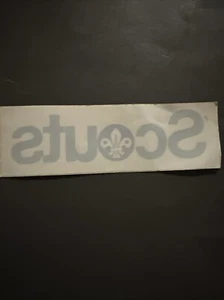 SCOUTS Decal, Boy Scouts Purple S Outs Lettering With Logo, Vintage - Picture 1 of 4