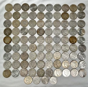 Investment Lot Of 12 Peace Dollars 90% Silver Coins Mixed Dates, Mints, Grades. - Picture 1 of 10