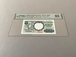 Malaya & British Borneo 1 Dollar P-8A 1959 PMG 65 EPQ - Picture 1 of 4
