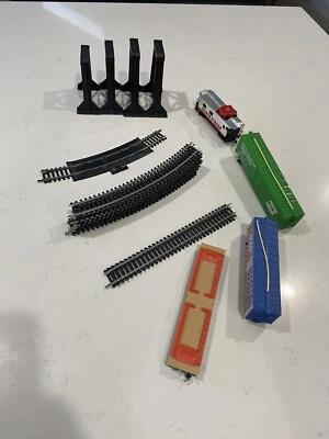 Tyco Model Train Boxcars Flat Bed 9.75’ of Track, Trestle Pieces, Parts & Repair - Image 1 of 4