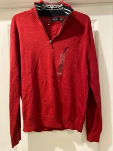 $69.50 NUEVO CON ETIQUETAS SUÉTER NÁUTICA PARA HOMBRE PEQUEÑO S ROJO MAR PROFUNDO COLOR GENIAL IMPRESIONANTE RARO - Imagen 1 de 7