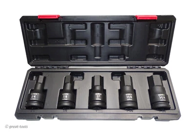3/4” DRIVE HEX DRIVER SET – impact grade sockets – large hex bits – Sunex Tools - Image 1 of 2