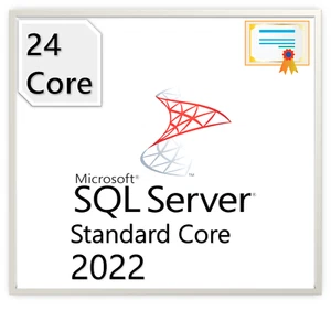 Microsoft SQL Server 2022 Standard Core Edition, 24 Core License (Unlimited CAL) - Picture 1 of 2