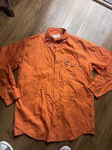 Beretta Men's Long Sleeve Button Shooting Shirt Orange Hunting Target Vented