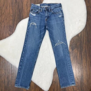 Abercrombie & Fitch Kids Jeans Boys 14 a&f skinny Ripped Medium Wash Denim - Picture 1 of 11
