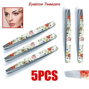 Professional Eyebrow Tweezers Slant Tip Precision Hair Tweezer for Men & Women - Picture 1 of 3