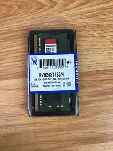 Kingston KVR24S17S6/4 4GB PC4 2400 CL17 260 Pin Sodimm DDR4 Ram Memory  - Picture 1 of 2