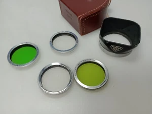 4x Rollei Color Filter Rollei R1 Gelb UV Grün Green Yellow + Lens Hood - Picture 1 of 2
