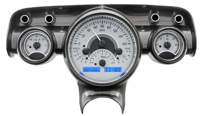 Dakota Digital 1957 Chevy Coche Sistema de Medidores Analógicos Aleación Plateada Azul VHX-57C-S-B Foto 1 de 4