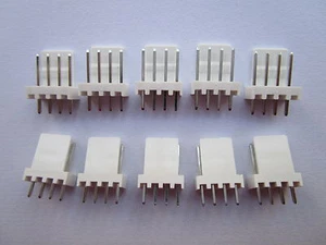 200 pcs Pitch 2.54mm 2510 4 Pin Male Plug Connector White Color Straight New - Picture 1 of 5